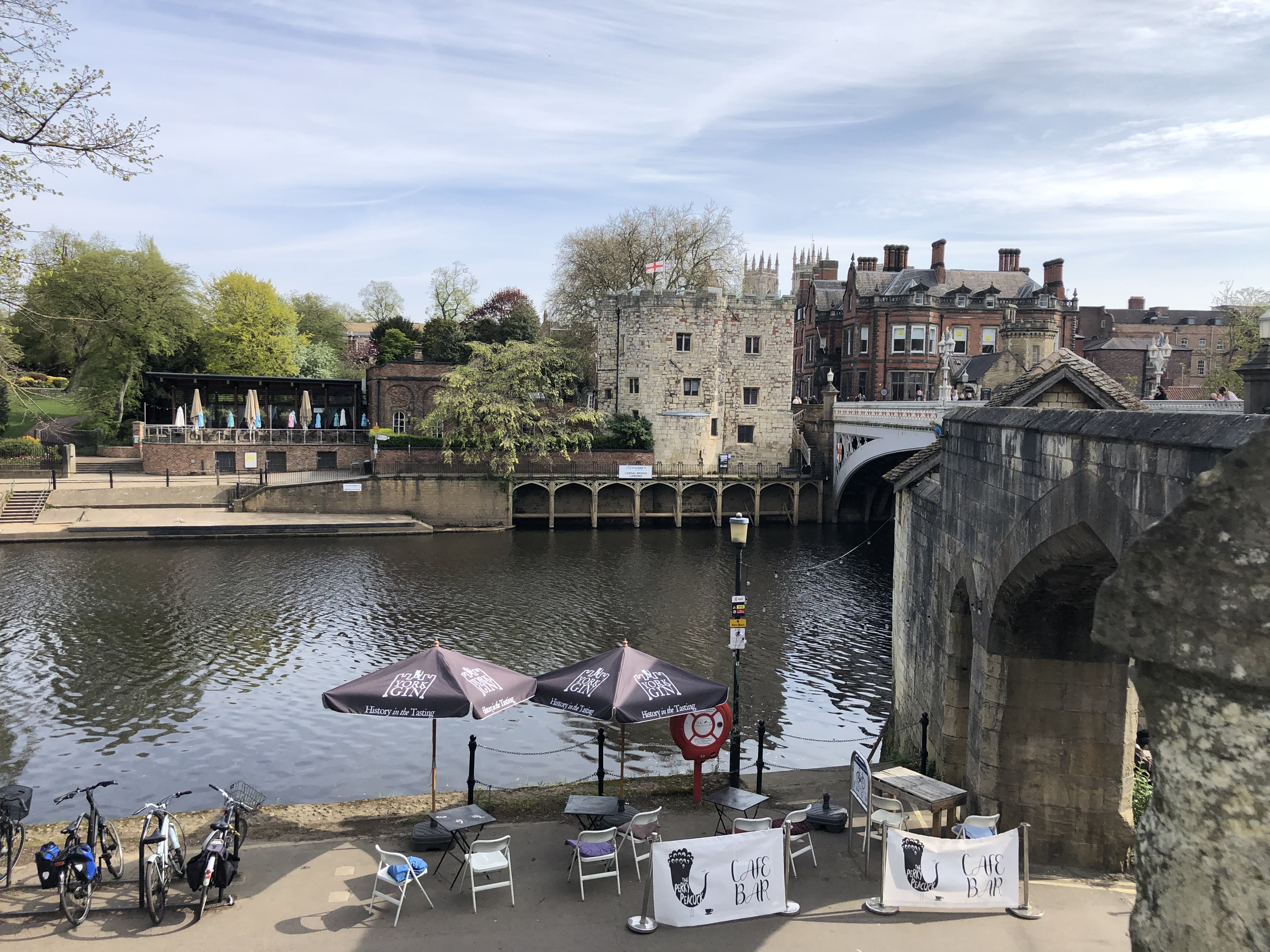 Lendal Bridge crosses the River Ouse heading towards the city centre.