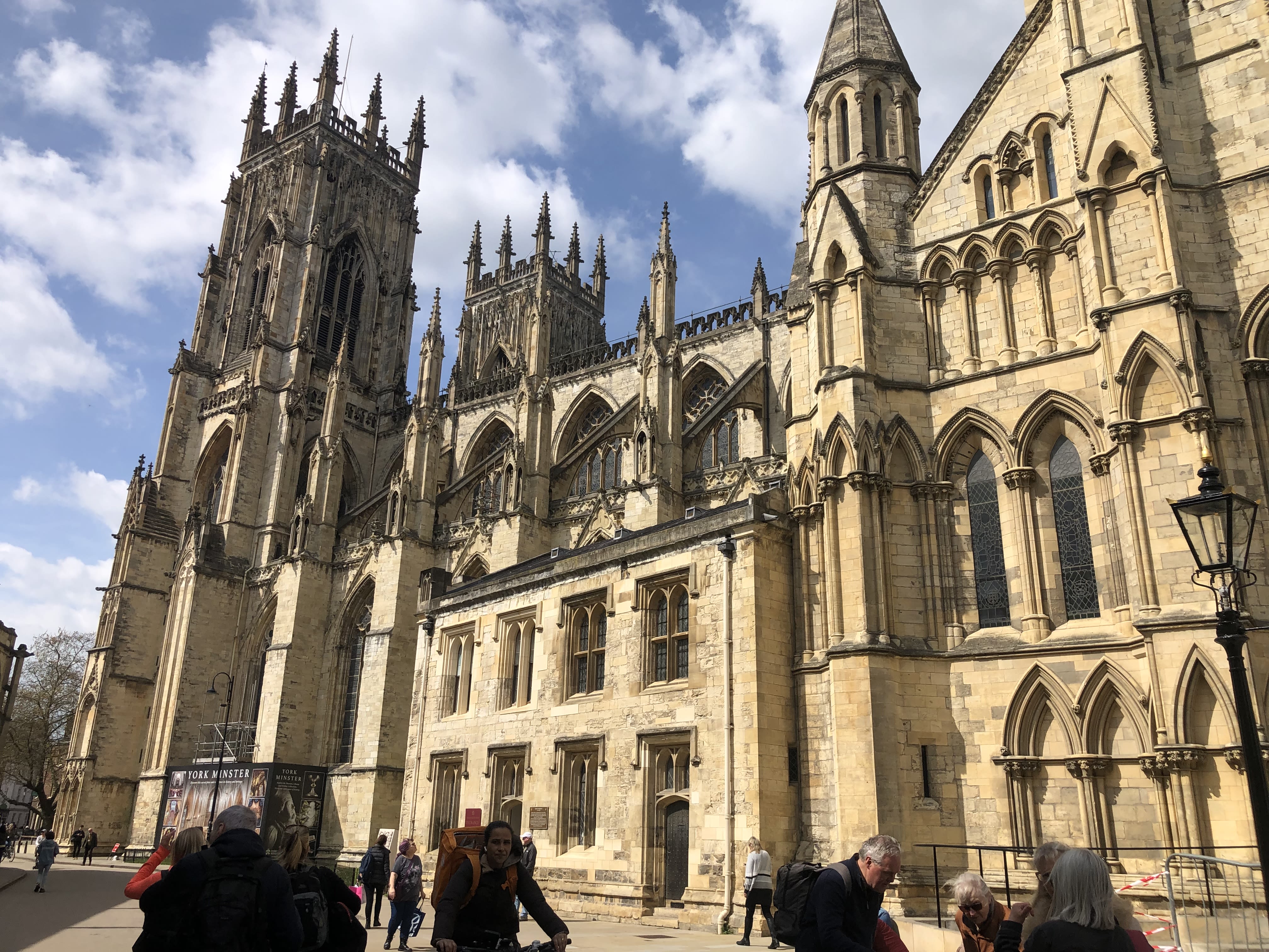 York Minster against the blue, slightly cloudy sky